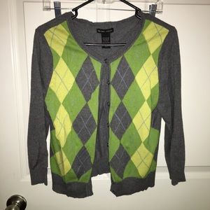 🛑Sold🛑 NY & Co Argyle Cardigan Sweater medium